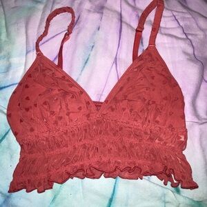 Pink Heart Patterned Bralette